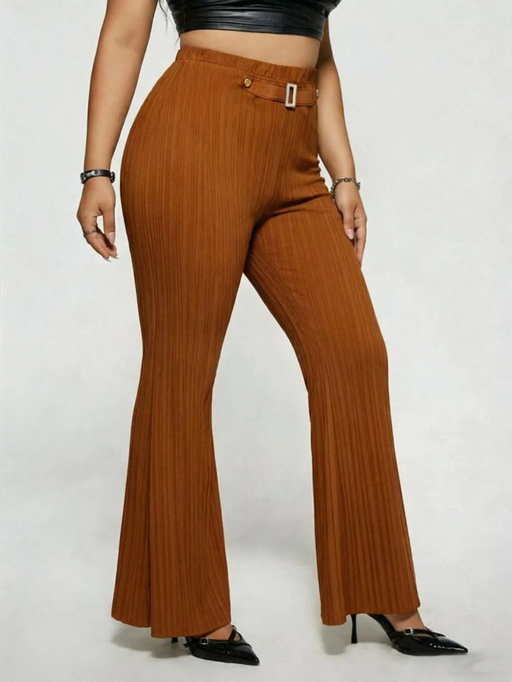 Plus Size High Waist Flare Pants
