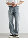 Men's Washed Wide Leg Distressed Jeans