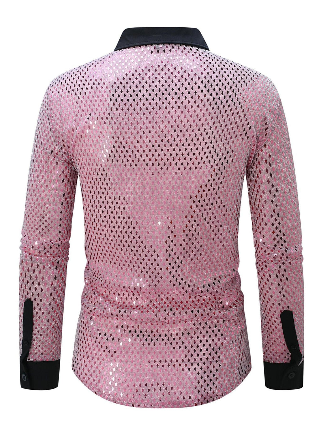 Men's Full Size Openwork Long Sleeve Shirt Plus Size
