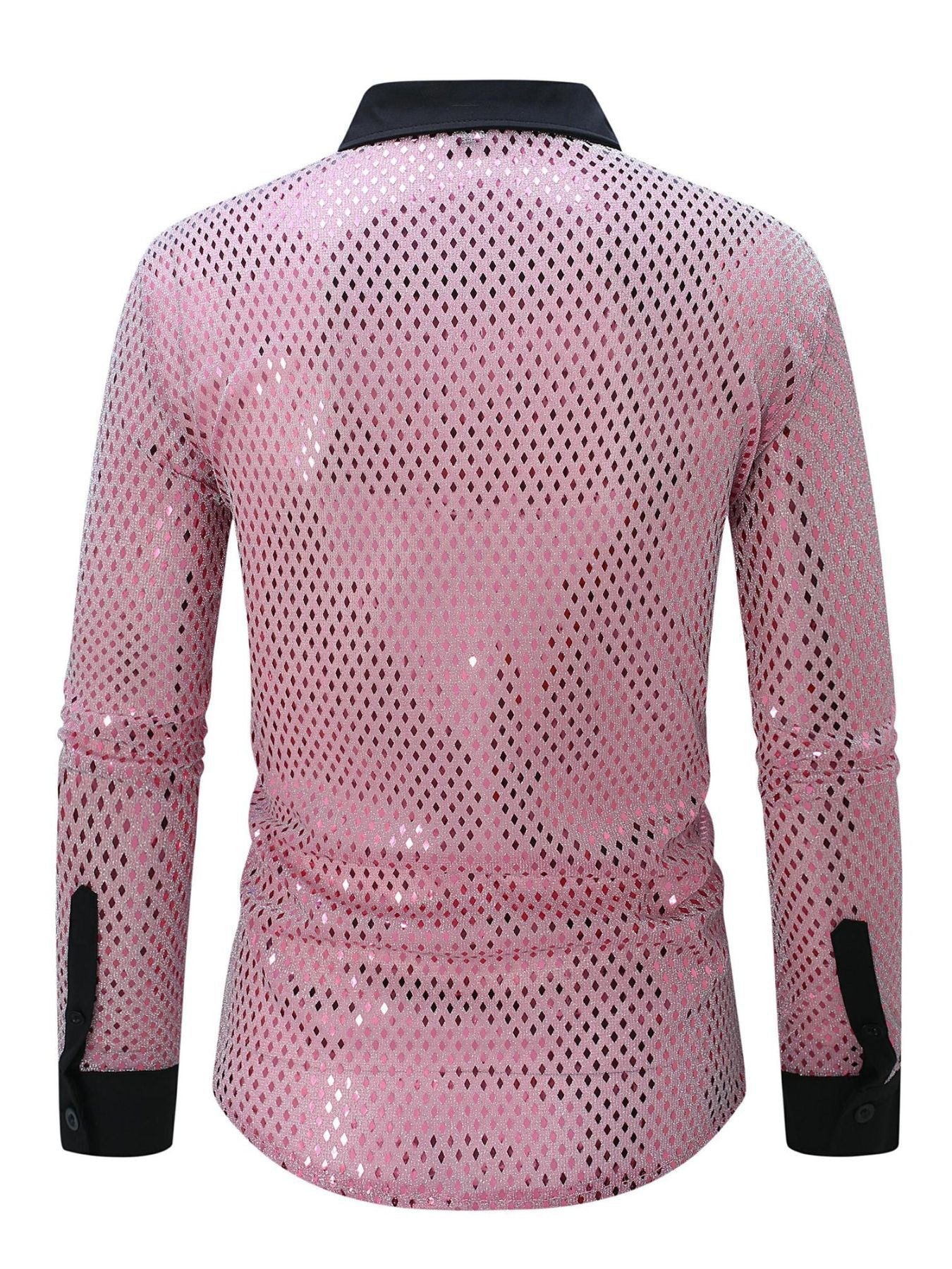 Men's Full Size Openwork Long Sleeve Shirt Plus Size