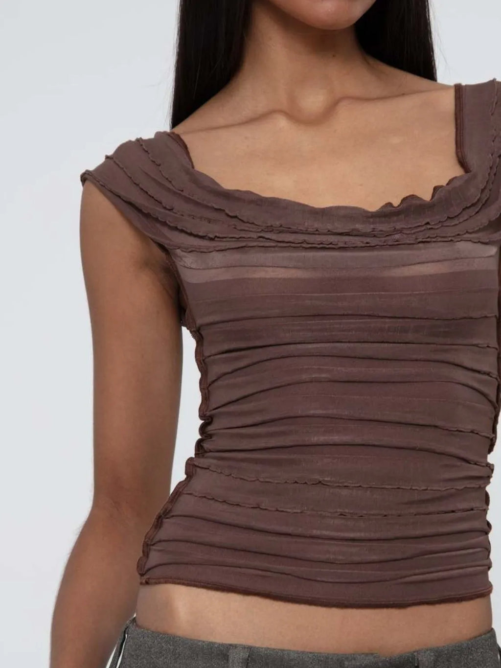Ruched Solid Tank