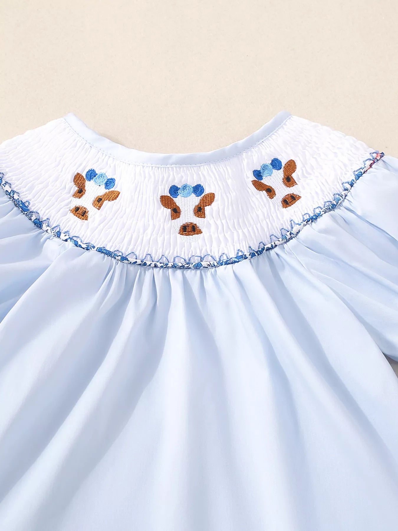 Children's Smocked Floral Blouse and Shorts Set