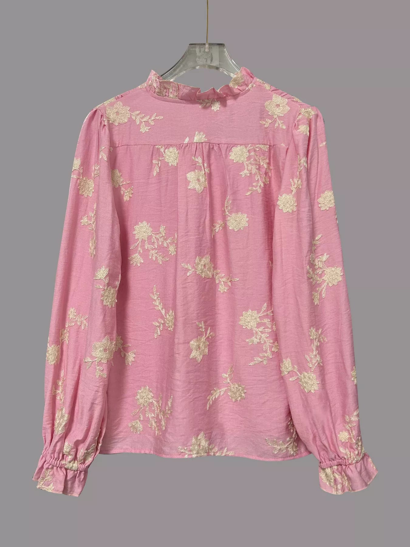 Floral Embroidered Long Sleeve Shirt