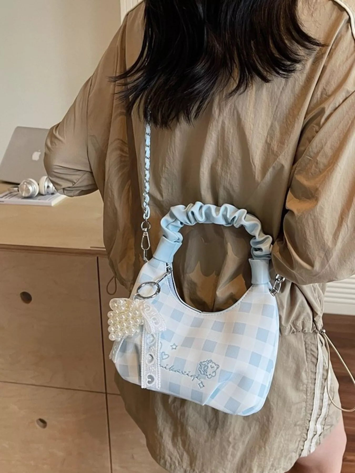 Ruched Handle Crossbody Bag