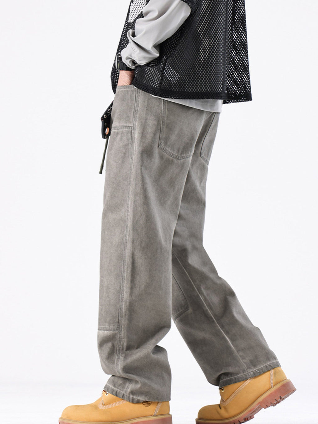 Men's Vintage Wash Wide Leg Jeans
