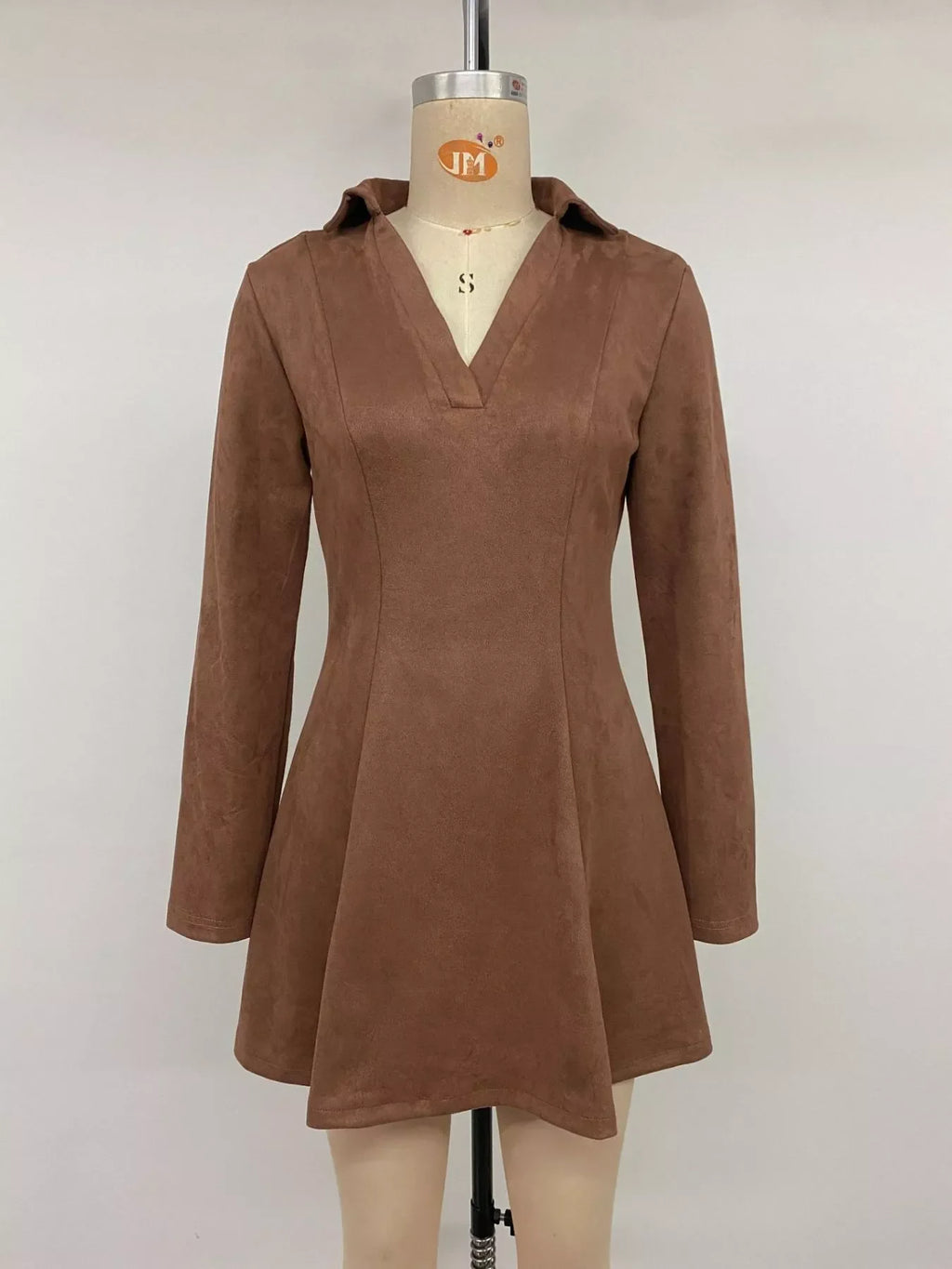 Johnny Collar Long Sleeve Dress