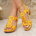 Open Toe Block Heels Sandals