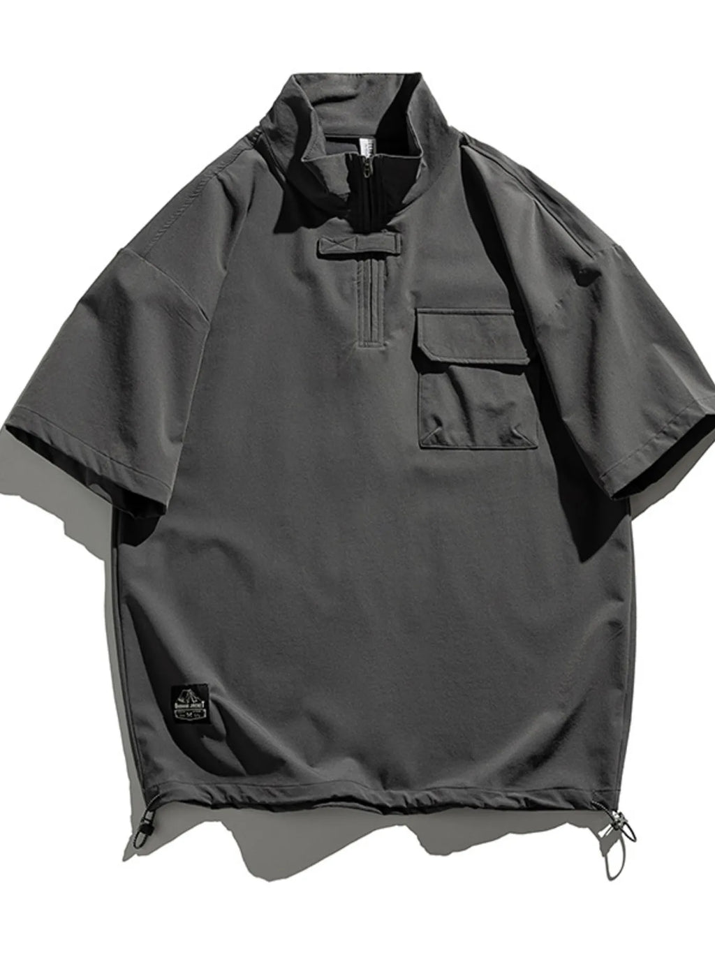 Men's Plus Size Half-Zip Half Sleeve Top