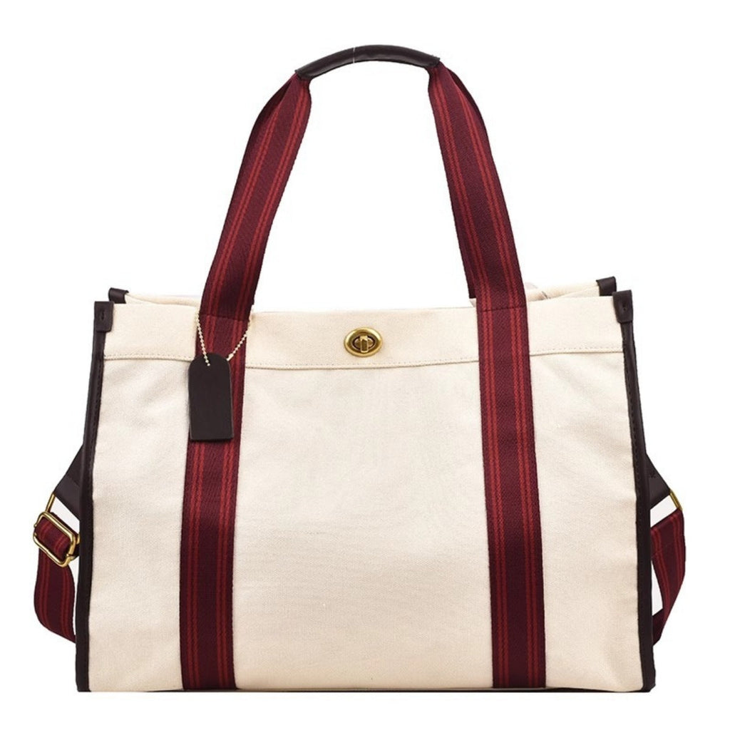 Contrast Canvas Tote Bag