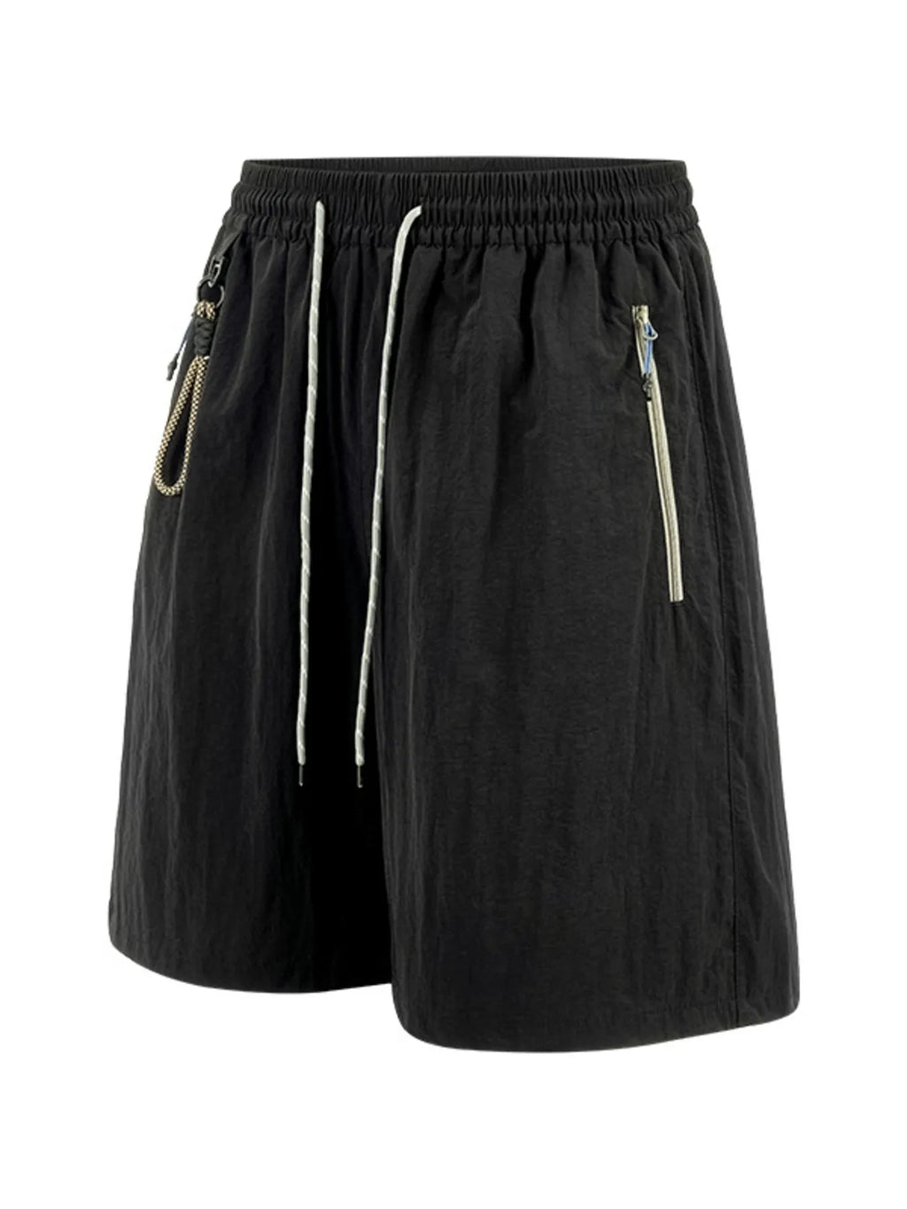 Men's Lightweight Drawstring Shorts with Zipper Pockets