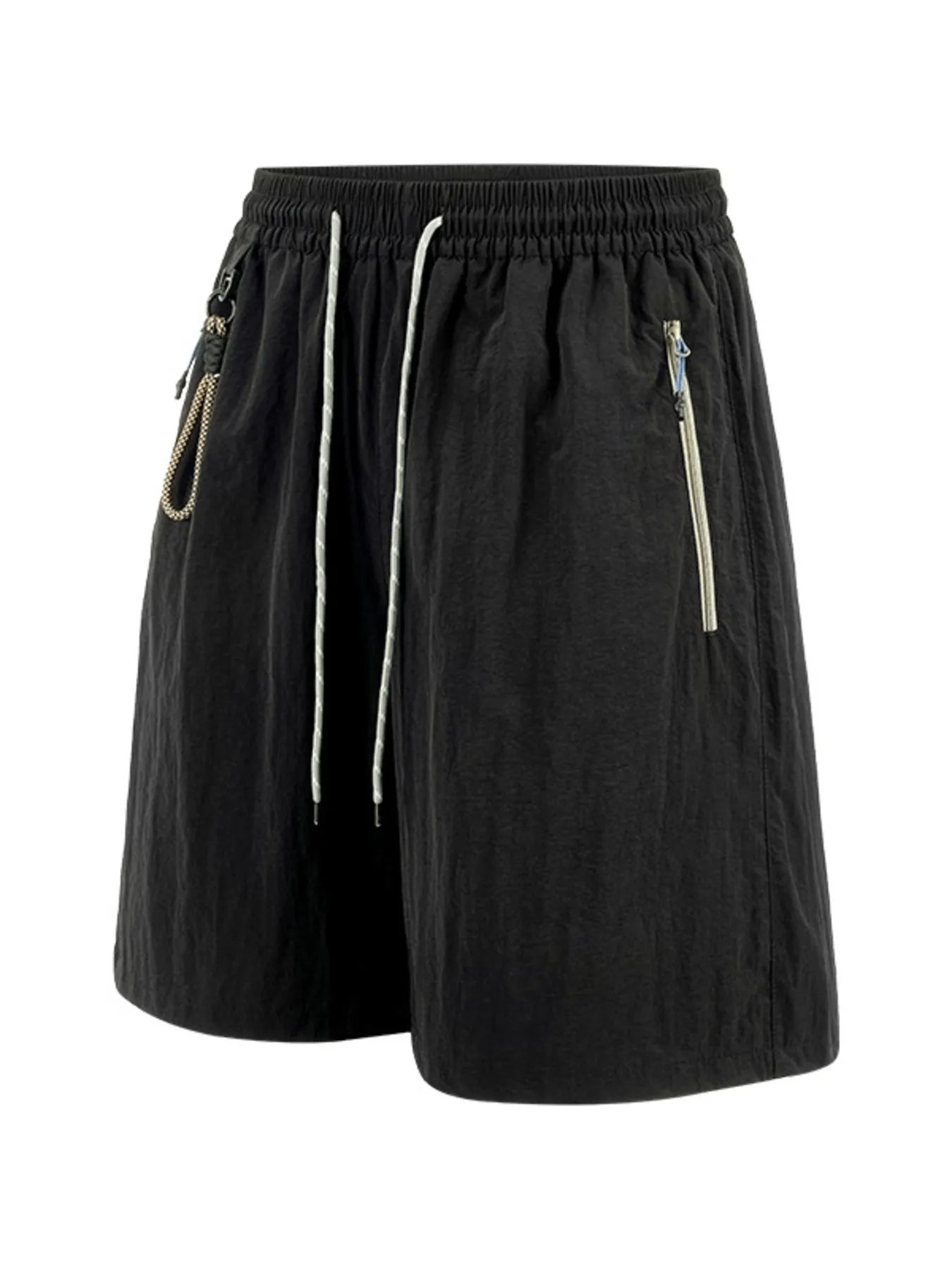 Men's Lightweight Drawstring Shorts with Zipper Pockets