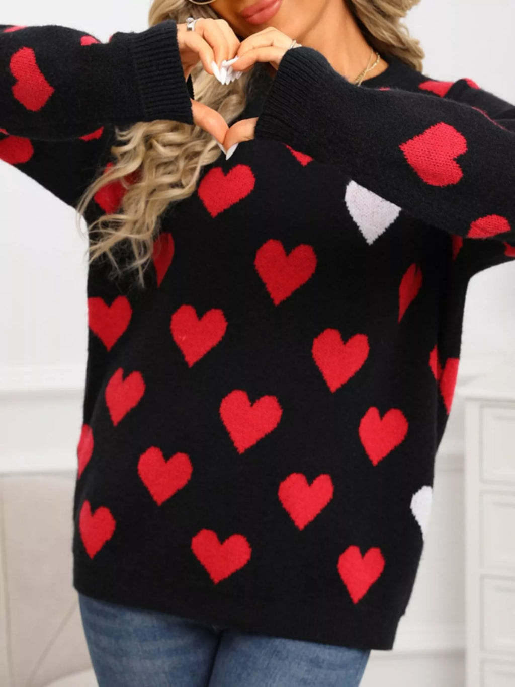 Valentine's Day Heart Crew Neck Sweater