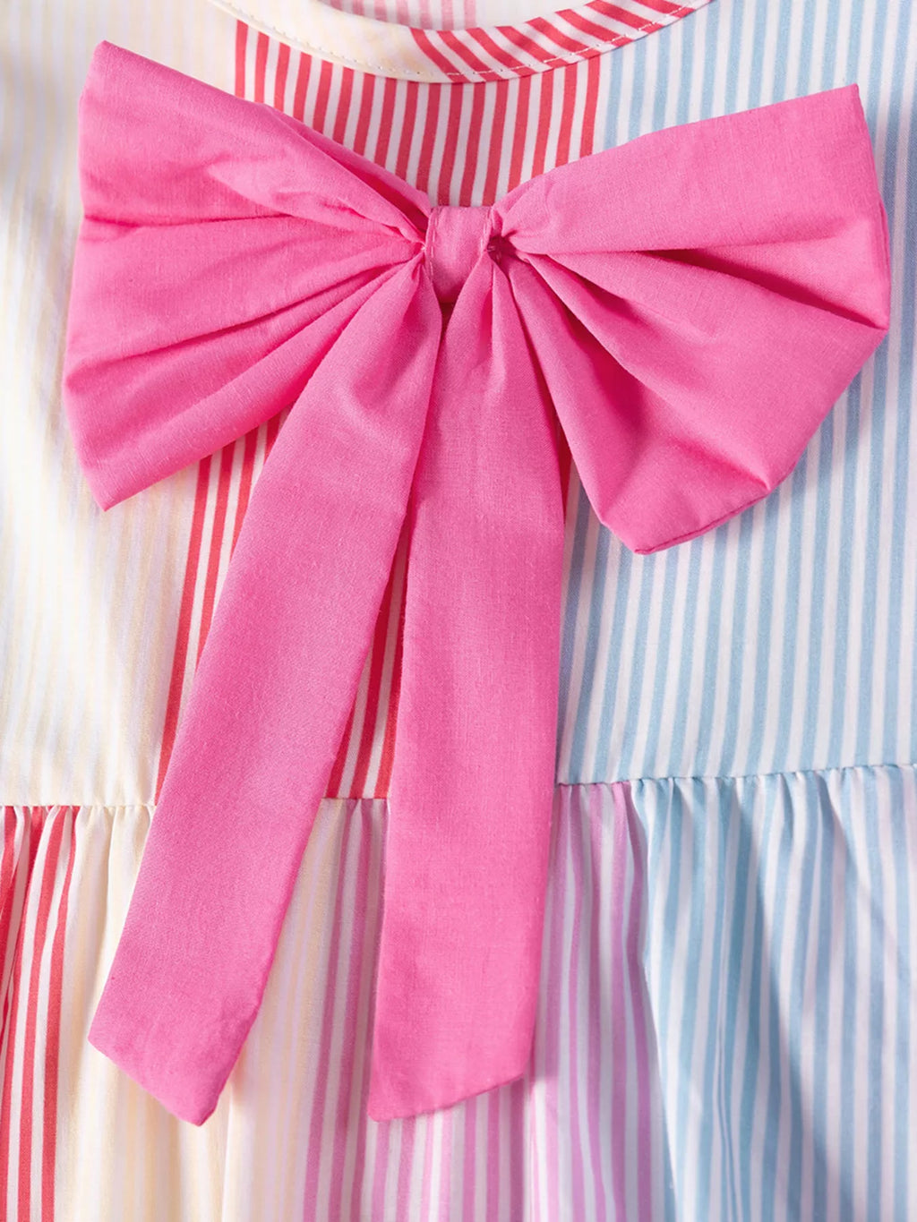 Children's Striped Ruffle Sleeve Casual Dress