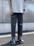 Men's Full Size Distressed Straight-Leg Jeans Plus Size