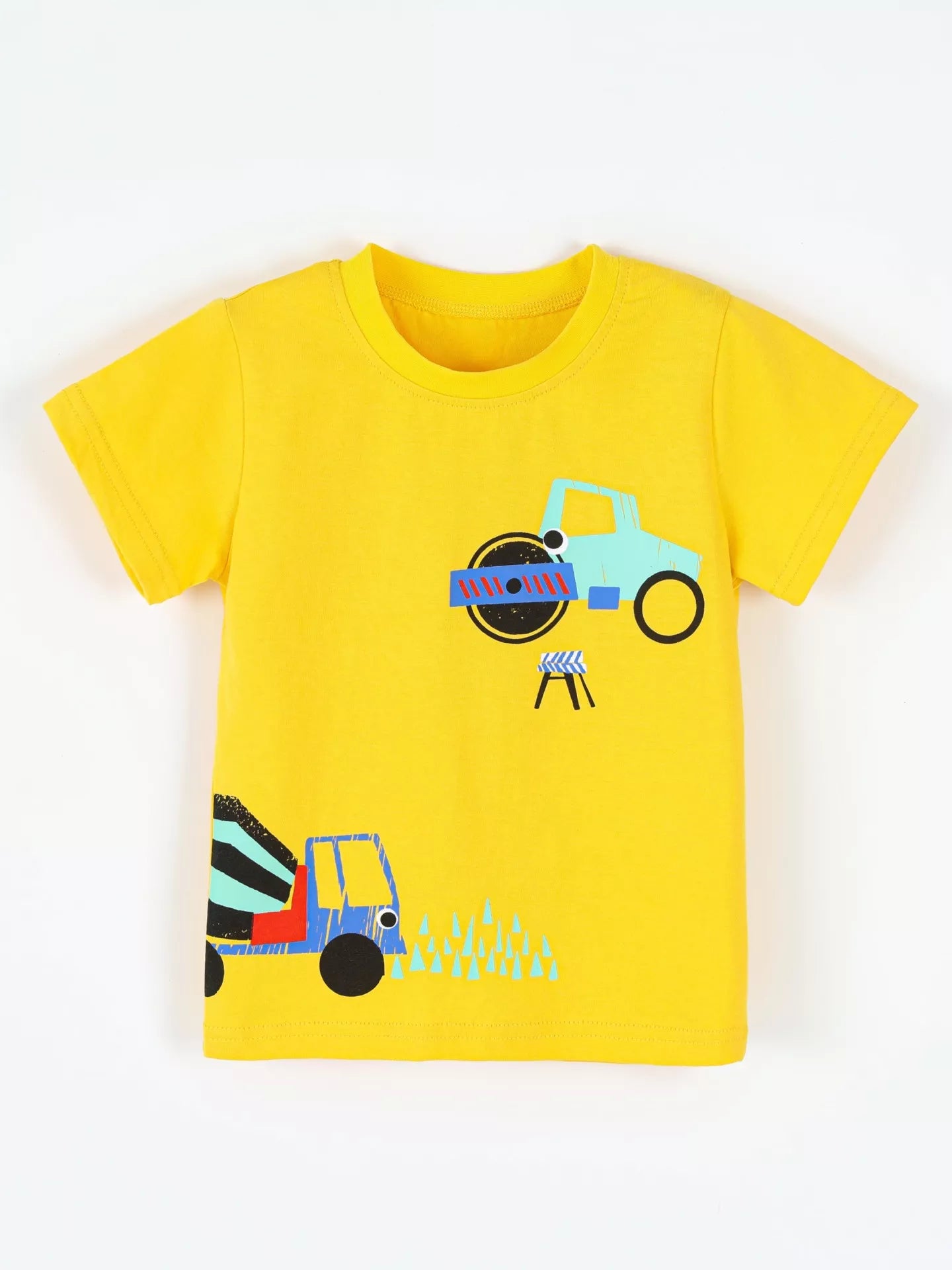 Children's Construction Truck Graphic Short Sleeve T-Shirt