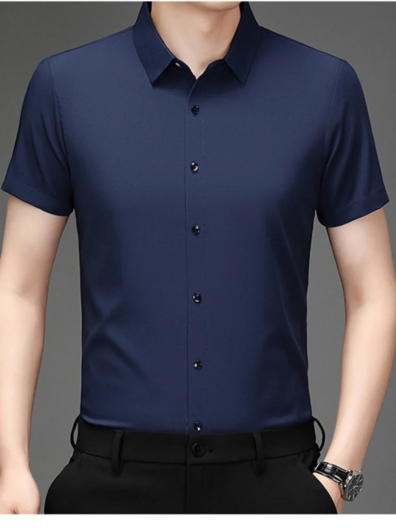 Men's Plus Size Button Up Short Sleeve Shirt
