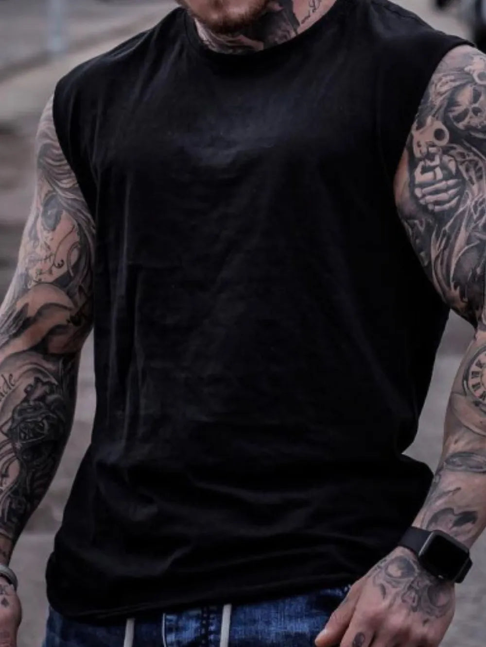 Men's Plus Size Round Neck Tank