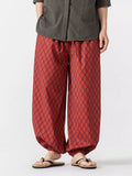 Men's Plus Size Diamond Patterned Harem Pants