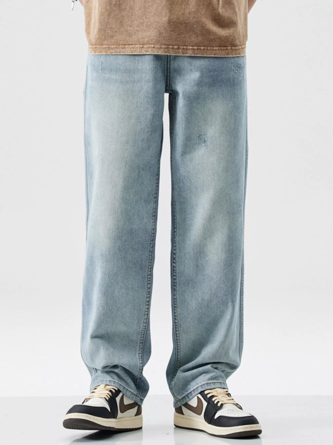 Men's Wash Wide Leg Jeans