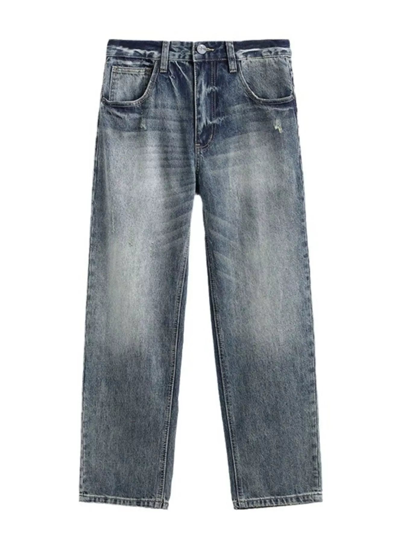 Men's Wash Wide Leg Relaxed Fit Jeans