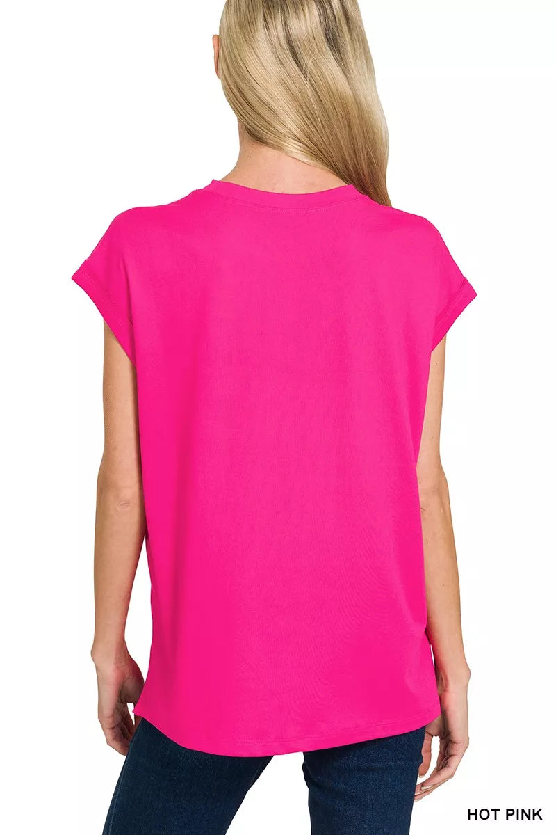 Zenana Brushed Dty Microfiber Top & Biker Shorts