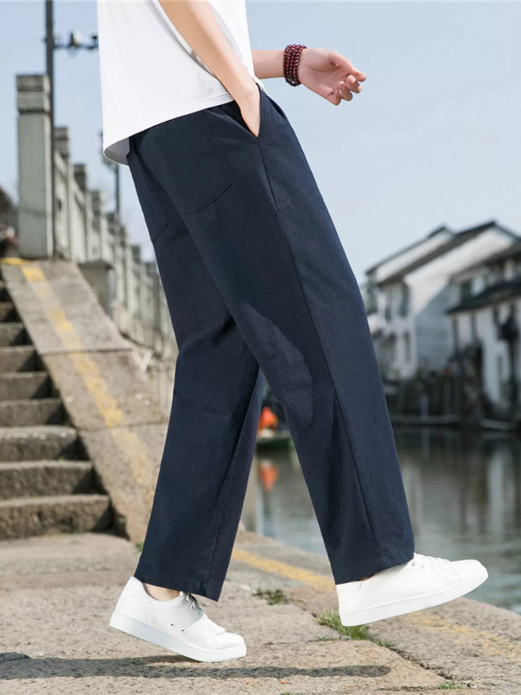 Men's Plus Size Loose Fit Drawstring Casual Pants