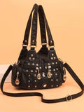 Rivet Decor Multifunctional Crossbody Bag