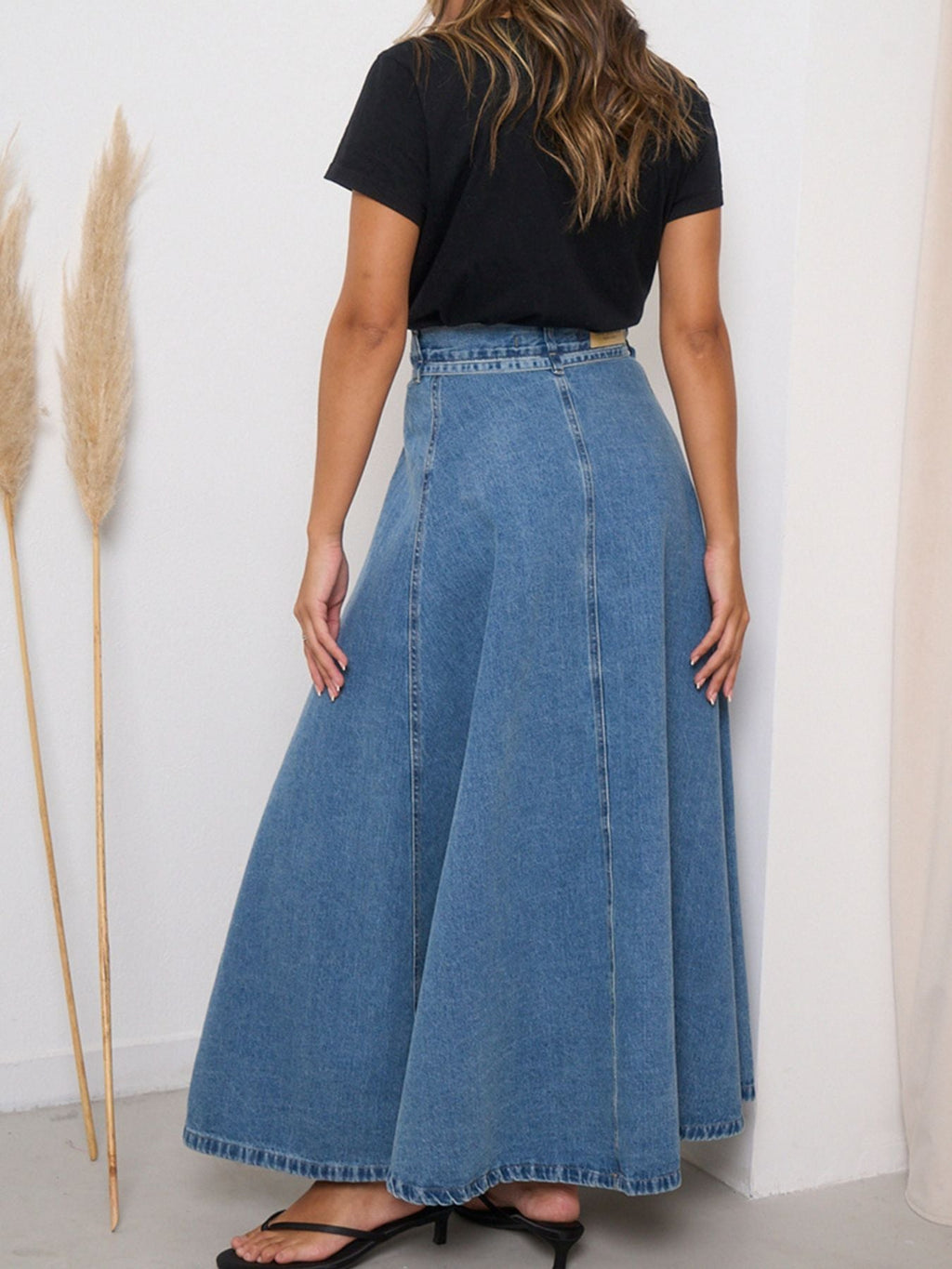 High-Waisted Denim Skirt