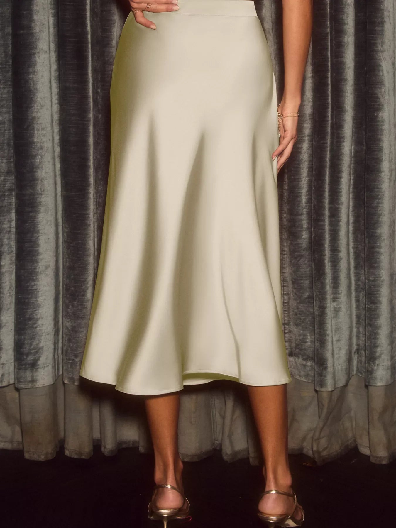 Satin Midi Skirt