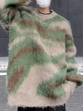 Men's Fuzzy Knit Long Sleeve Sweater