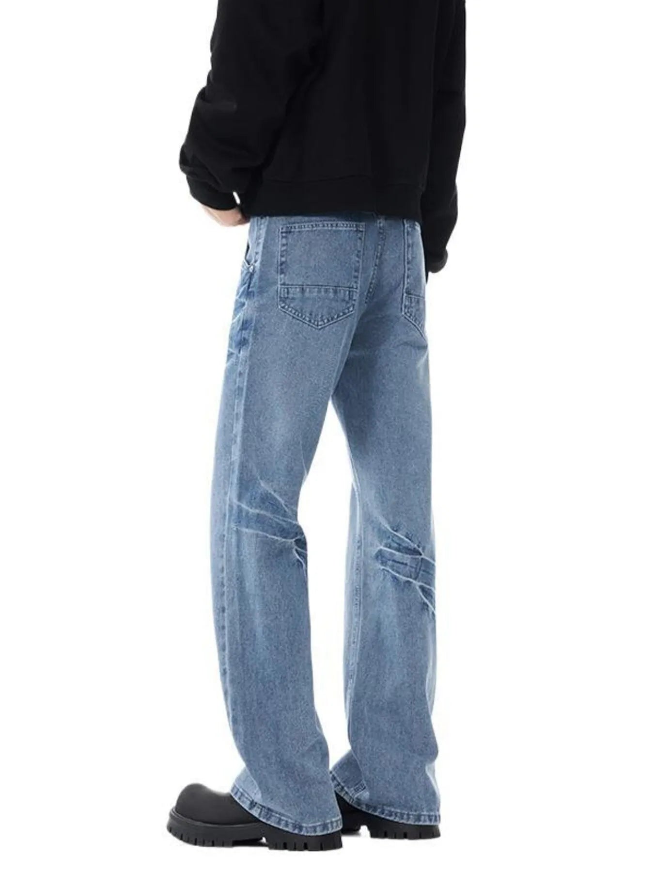 Men's Washed Wide Leg Flare Jeans