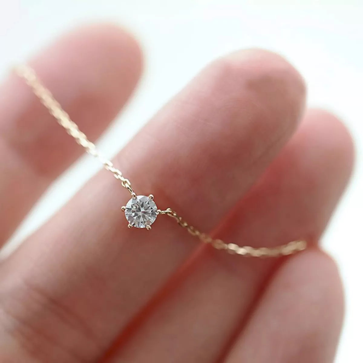 925 Sterling Silver Zircon Necklace
