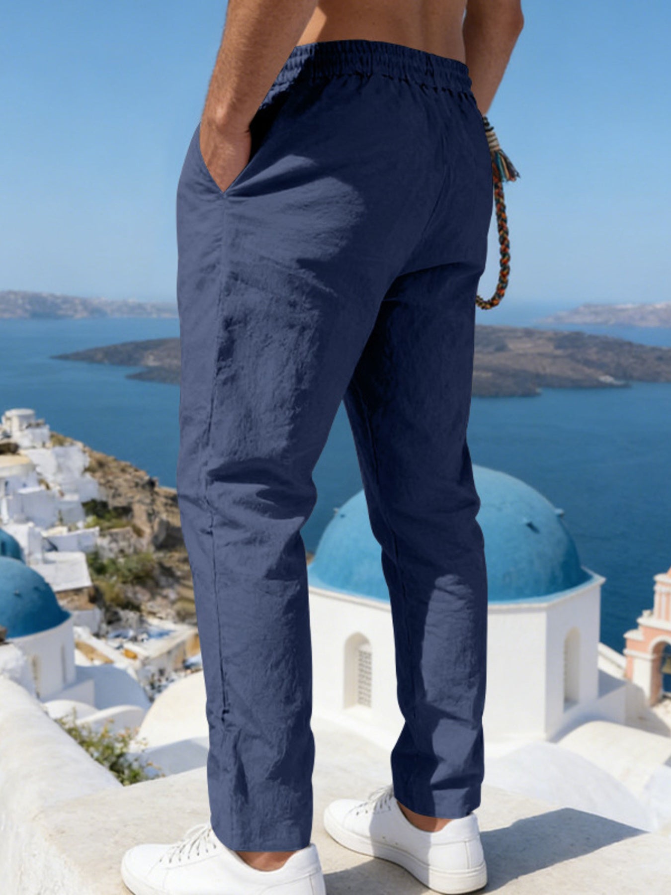 Men's Full Size Casual Drawstring Pants with Pockets Plus Size
