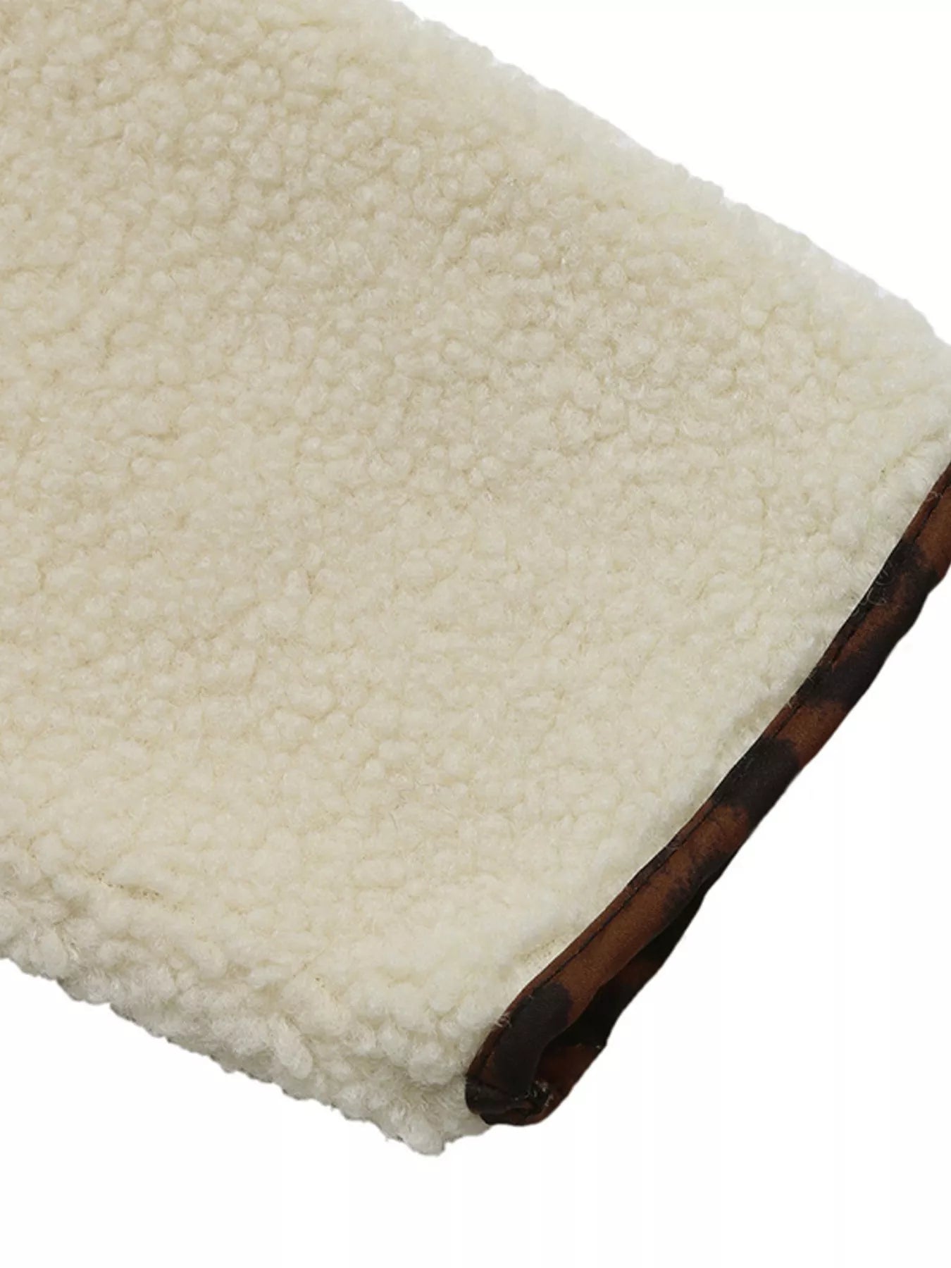 Leopard Trim Button Up Jacket