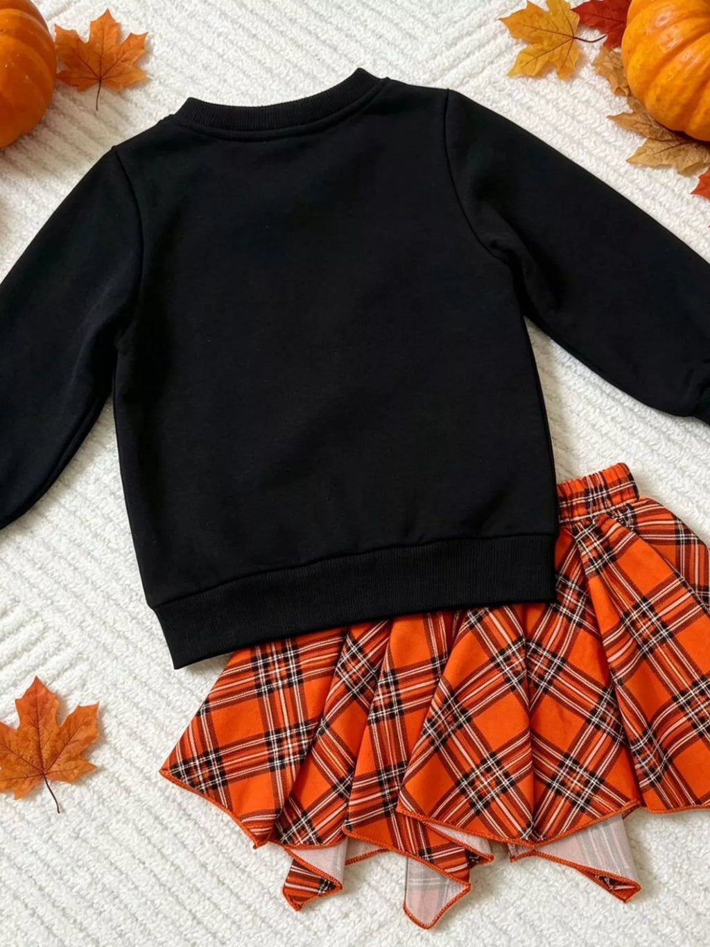 Children's Pumpkin Bubbles Graphic Top and Skirt Outfit Set