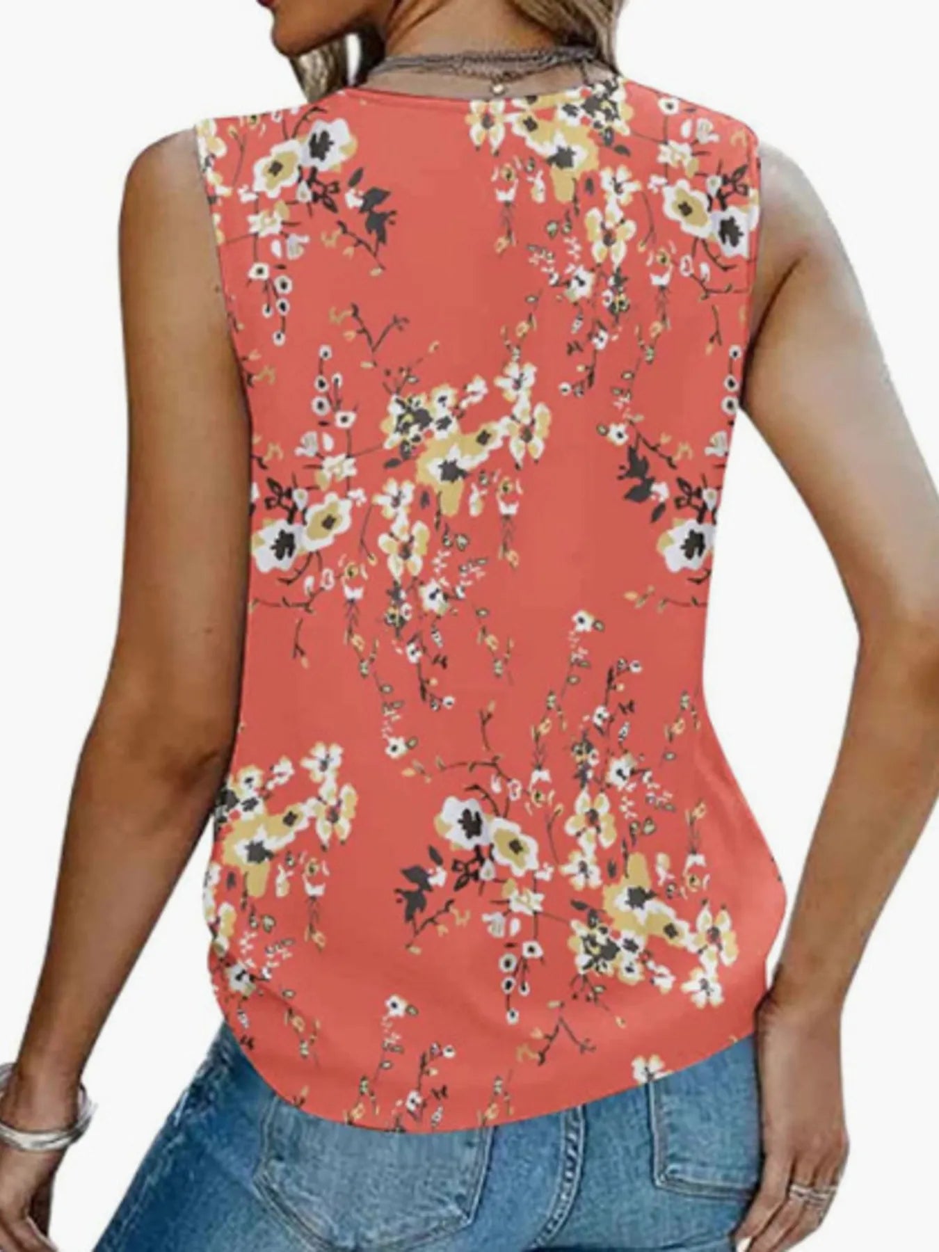 Printed V-Neck Tank