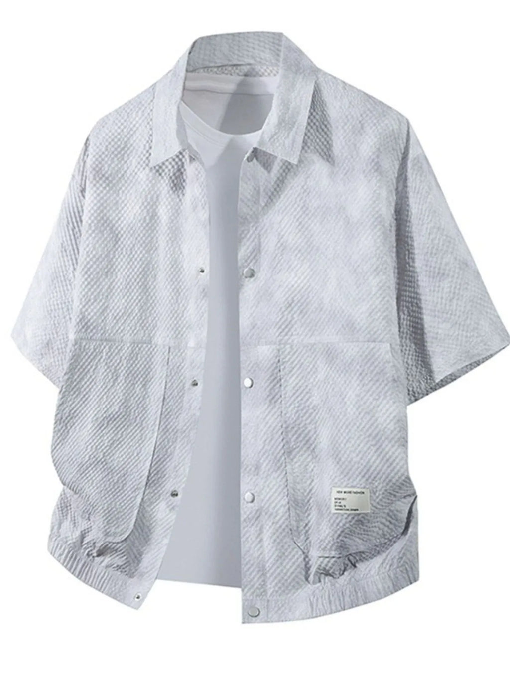 Men's Plus Size Button Up Short Sleeve Shirt