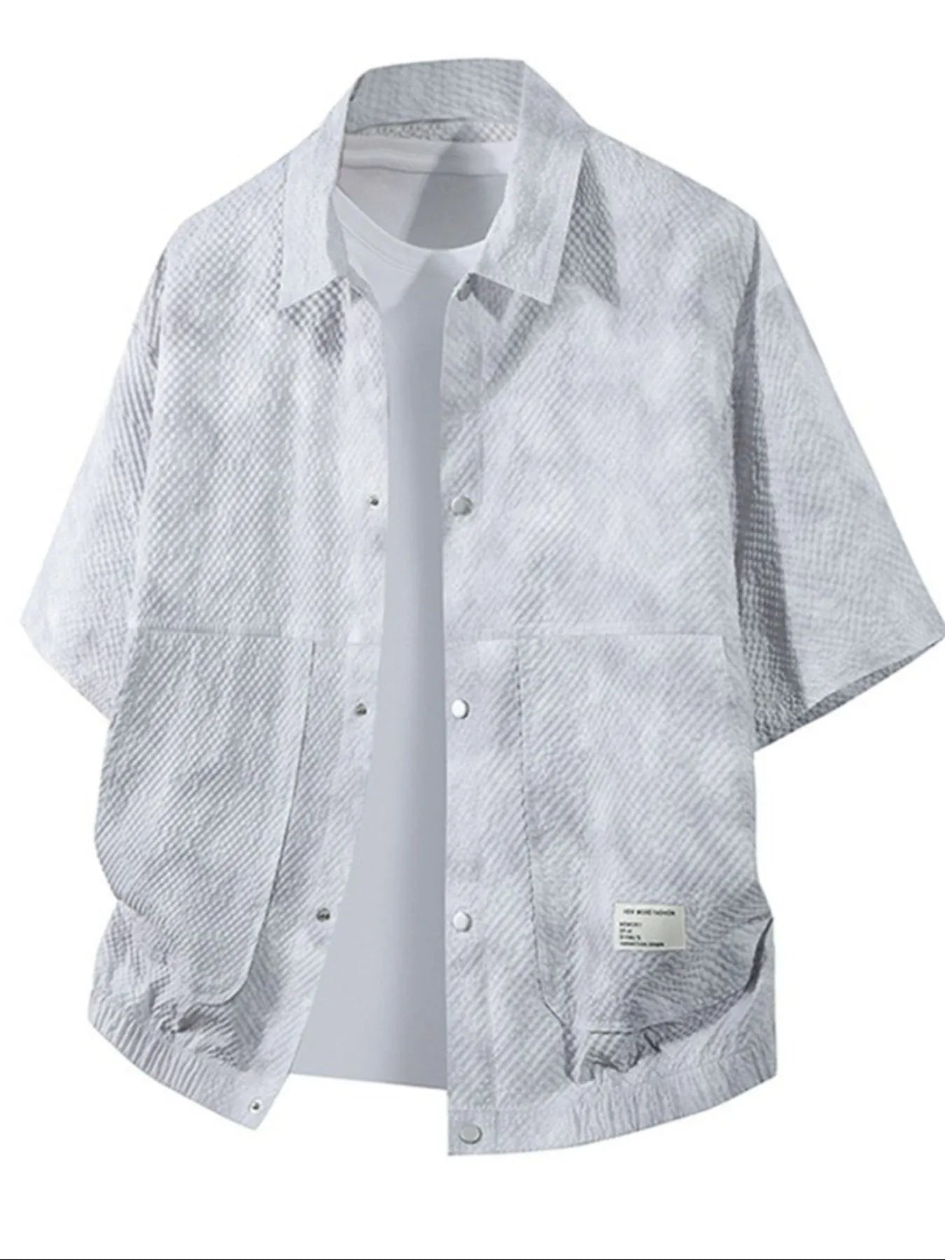 Men's Plus Size Button Up Short Sleeve Shirt