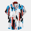 Men's Plus Size Abstract Print Short Sleeve Button-Down Casual Shirt