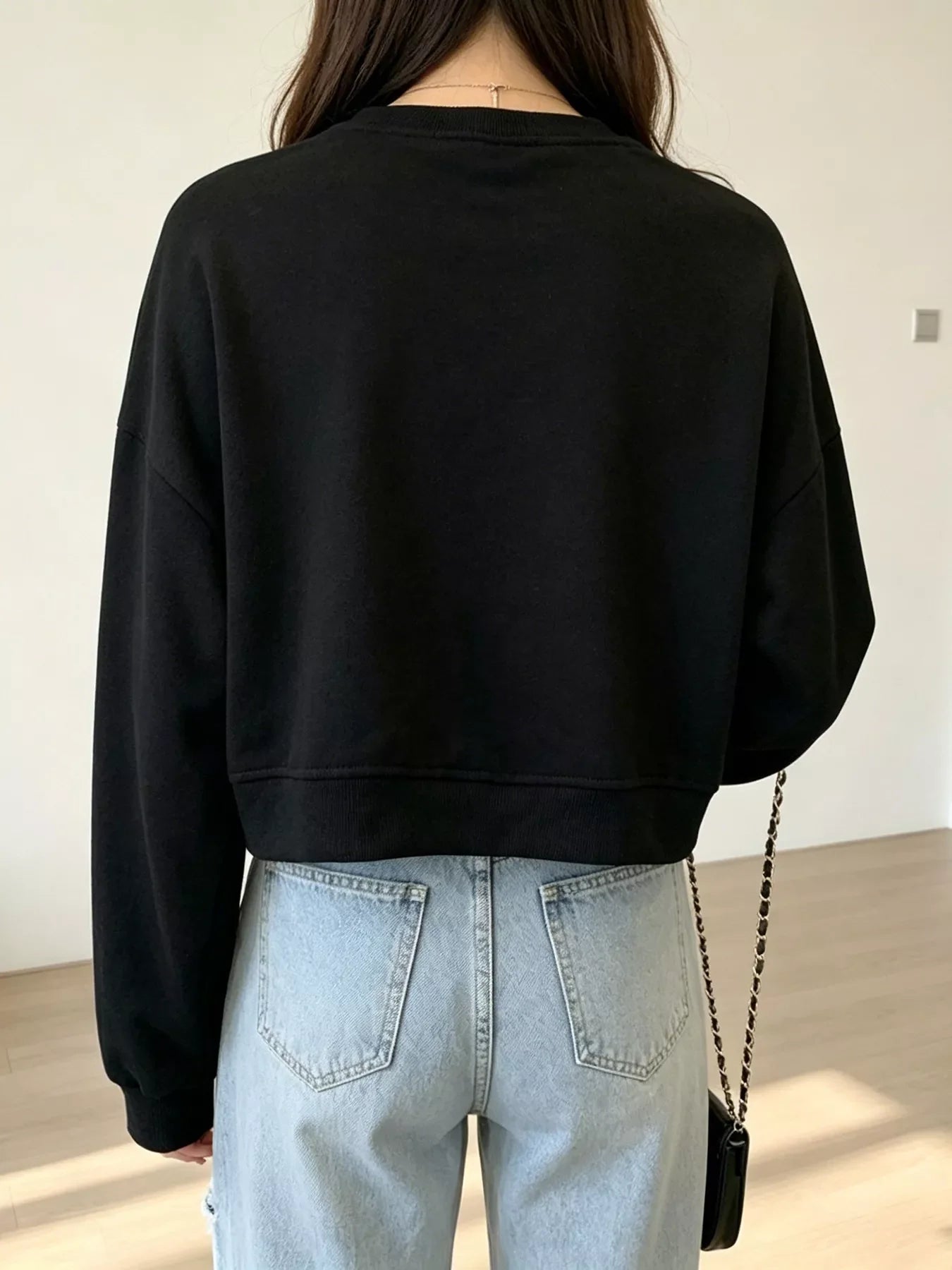 Crew Neck  Drop Shoulder Sweatshirt