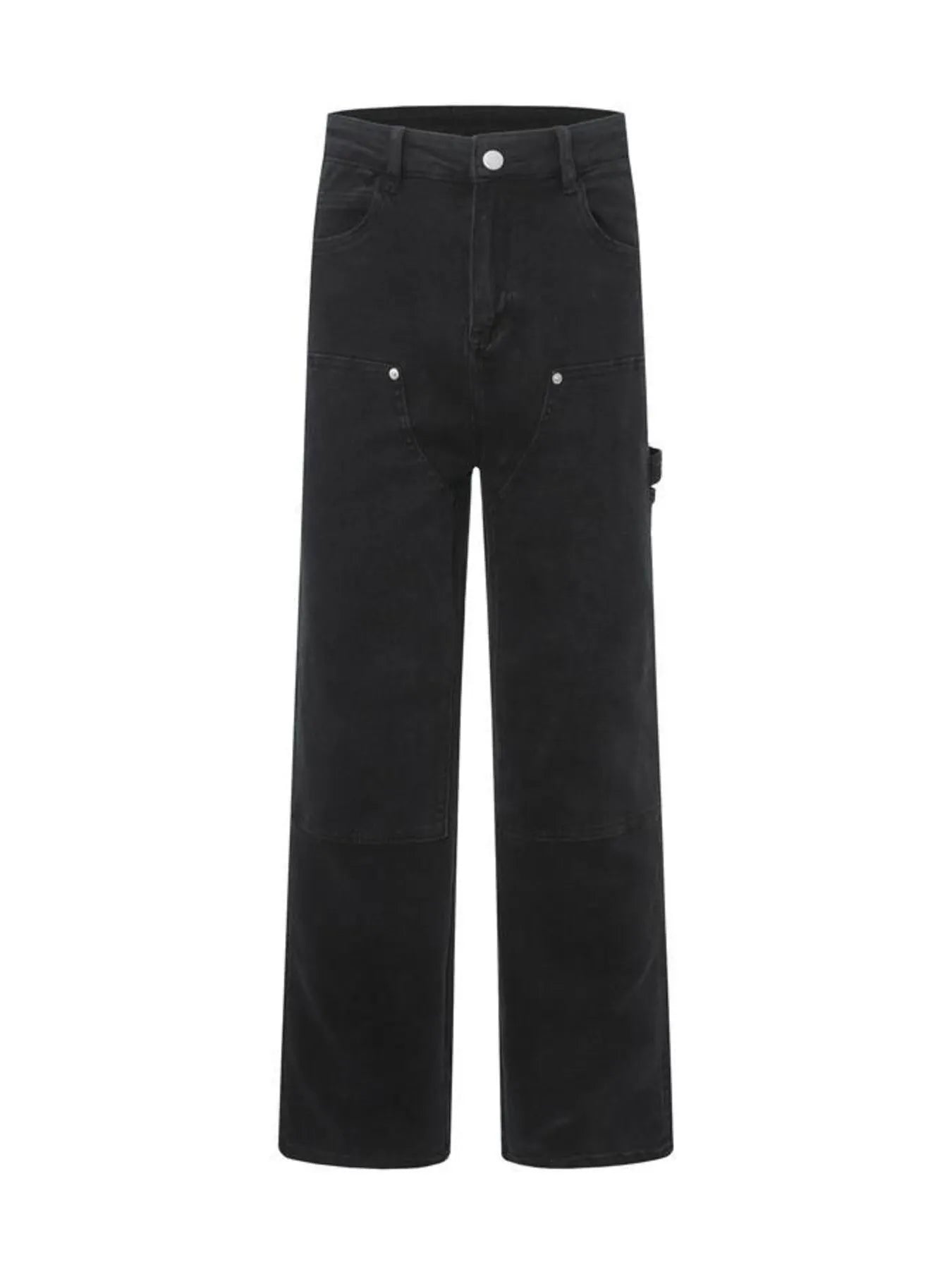 Men's High Waist Straight Leg Cargo Jeans