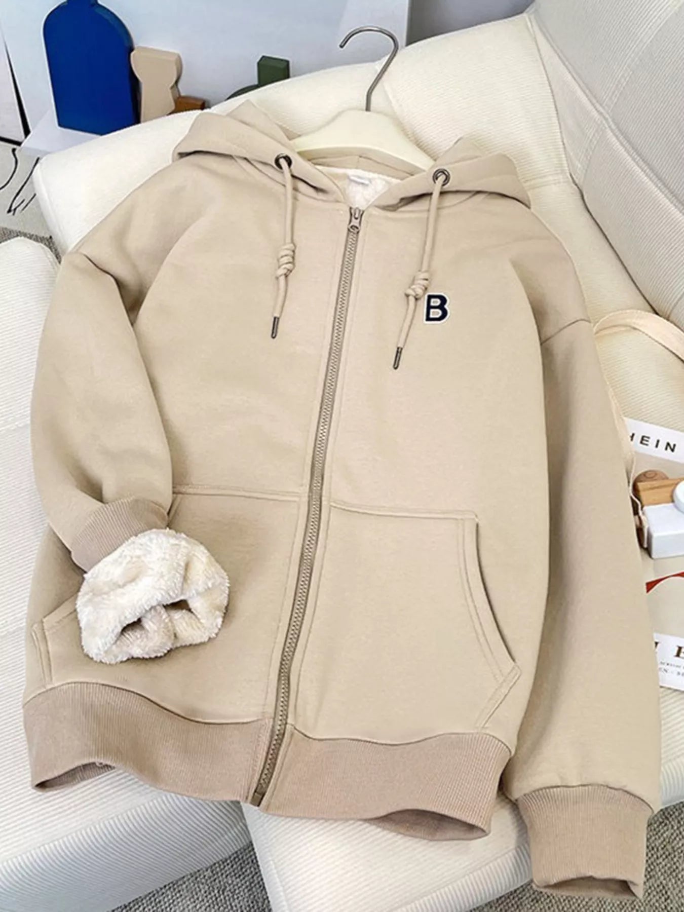 Fleece-Lined Zip-Up Hoodie