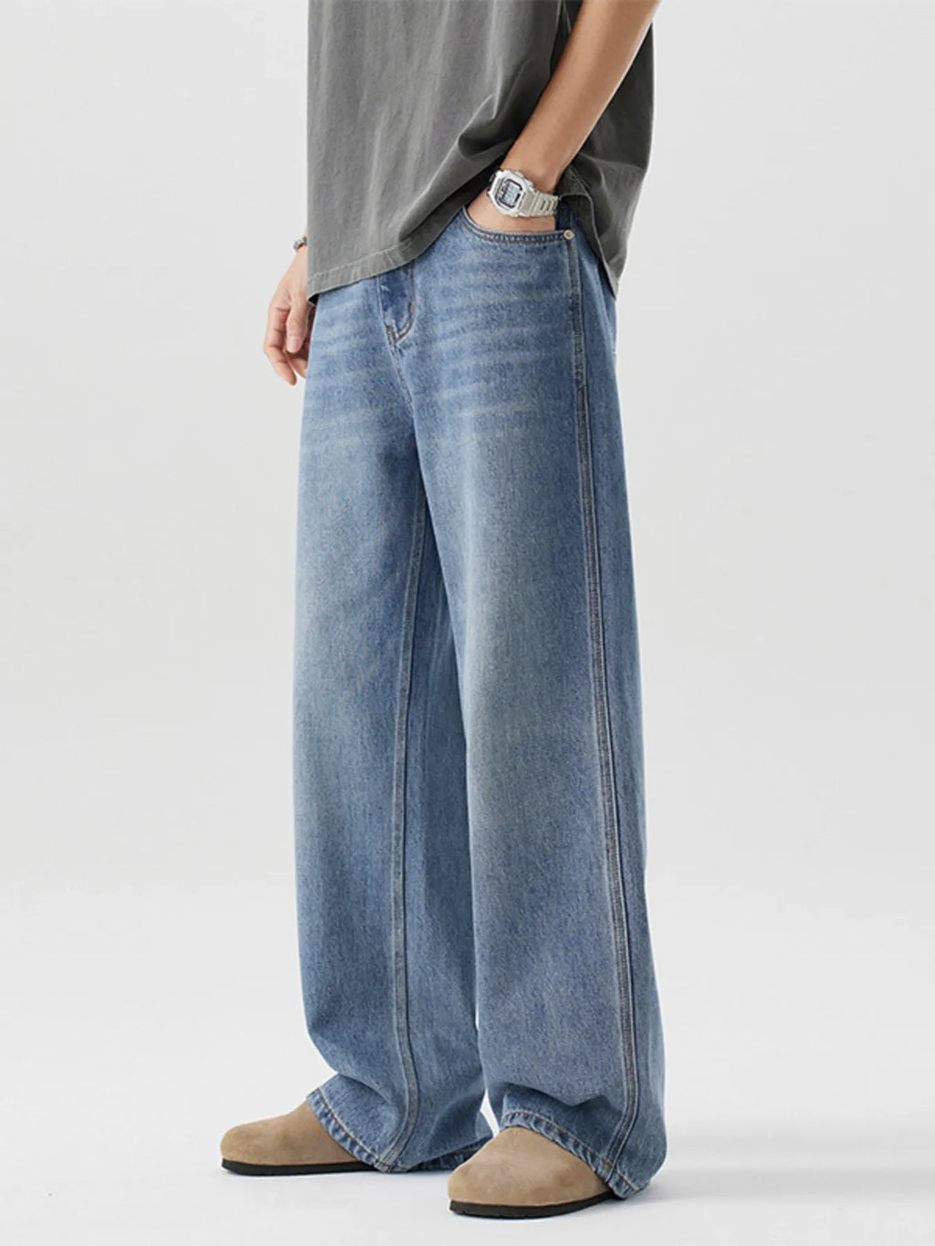 Men's Wide Leg Relaxed Fit Jeans