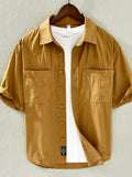 Men's Plus Size Casual Short Sleeve Button-Down Shirt