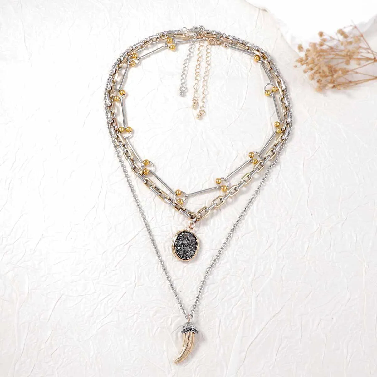 3 Piece Stainless Steel Pendant Necklace