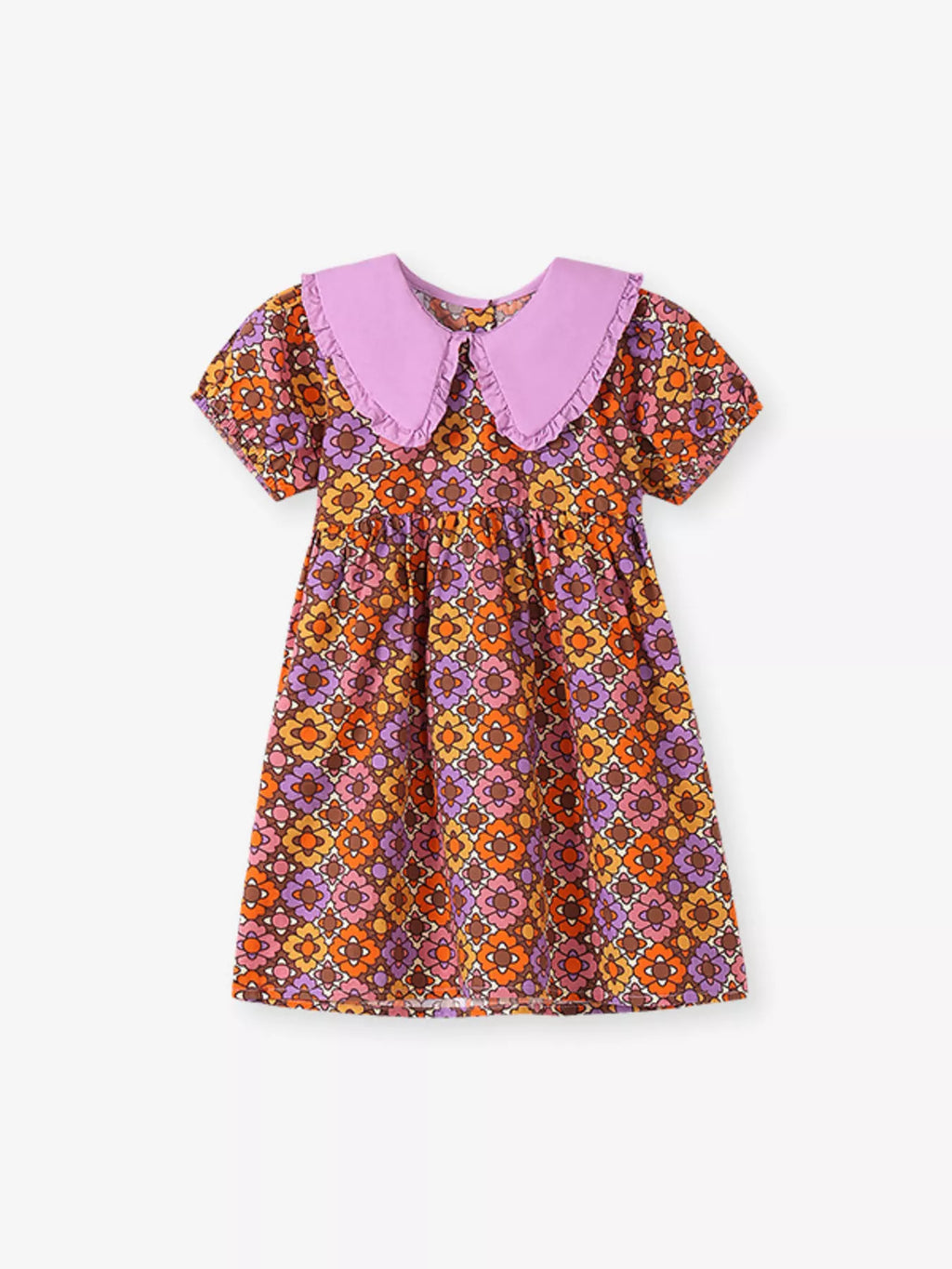 Children's Floral Print Peter Pan Collar Dress