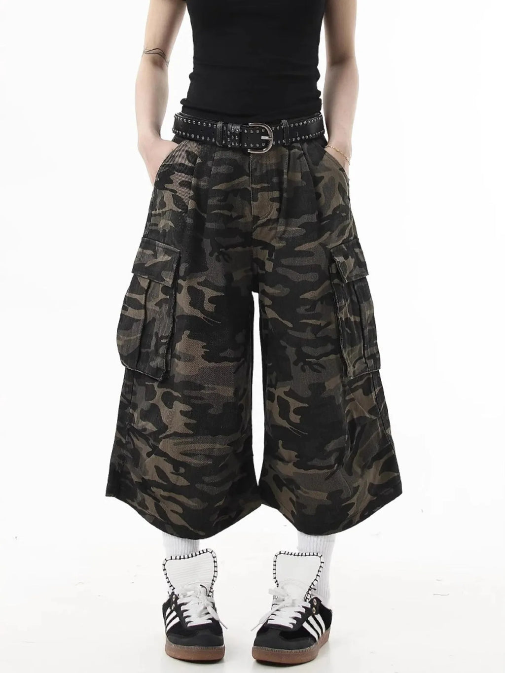 Men's Full Size Camouflage Cargo Denim Shorts Plus Size