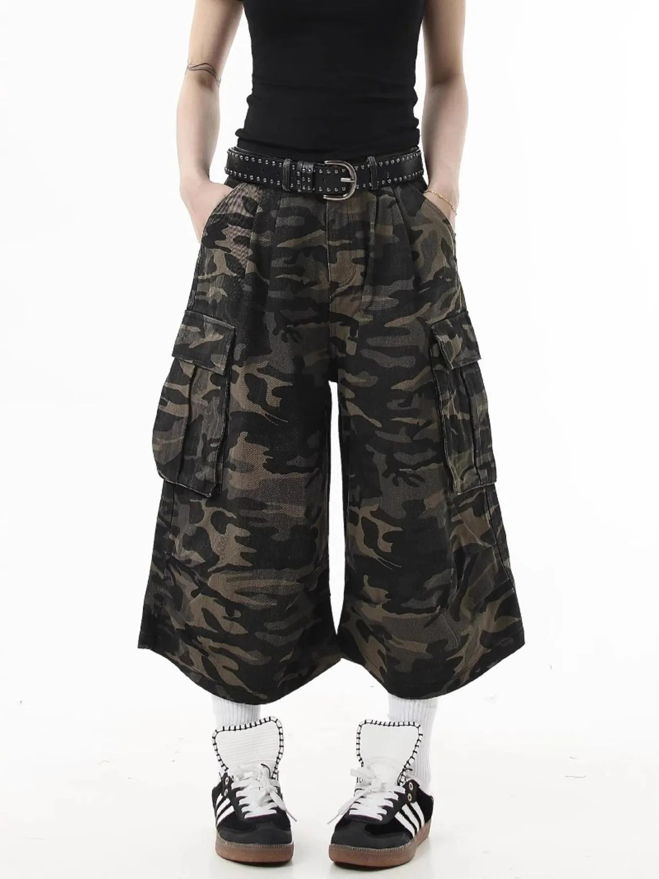 Men's Full Size Camouflage Cargo Denim Shorts Plus Size
