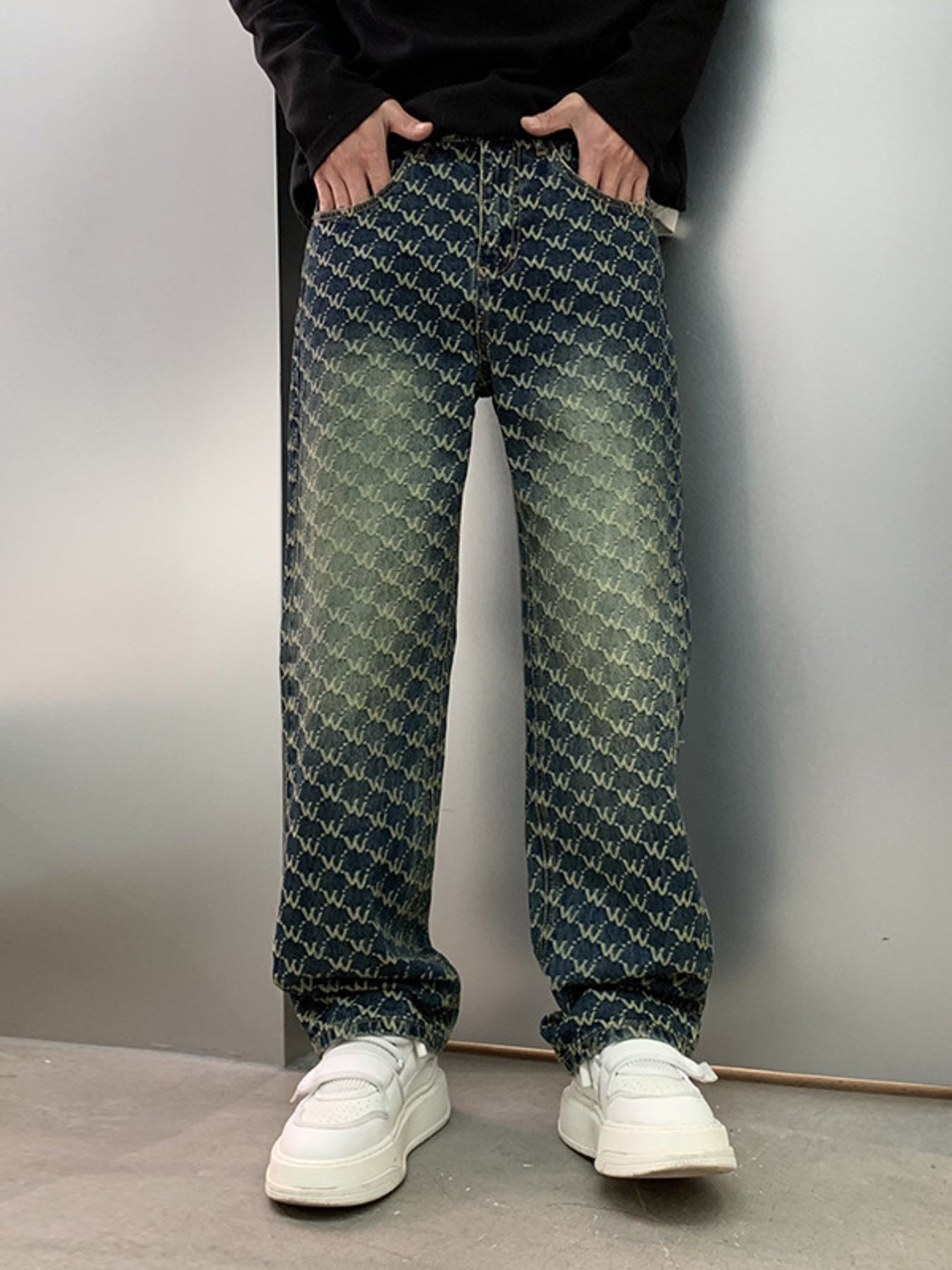 Men's Patterned Relaxed Fit Jeans