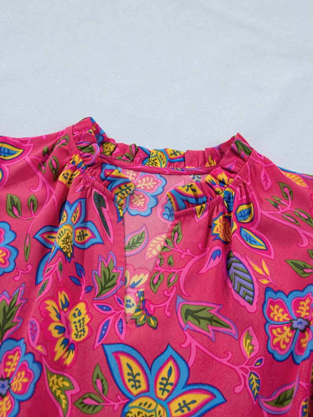 Flutter Sleeve Belted Floral Dress